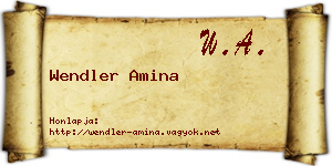 Wendler Amina névjegykártya